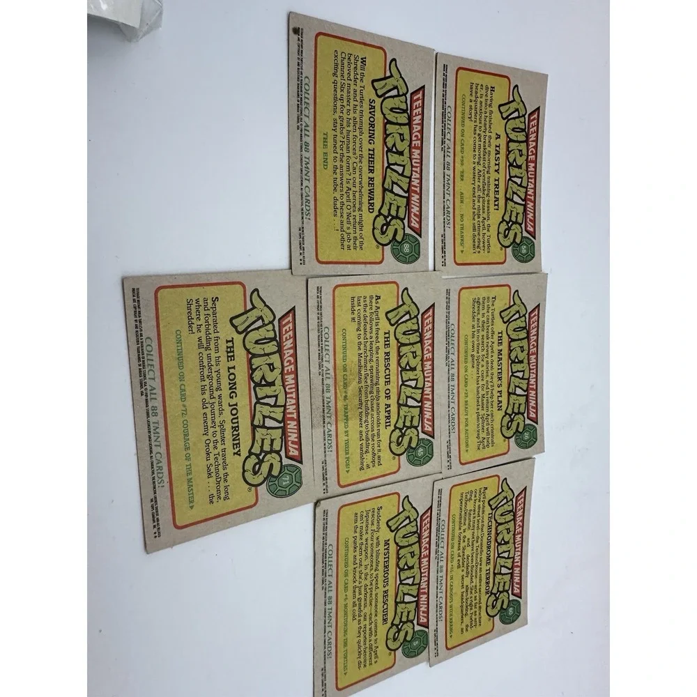 1989 TOPPS TEENAGE‎ MUTANT NINJA TURTLES TRADING CARDS LOT OF 7